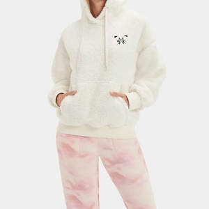 Streetwear Dames Sherpa Hoodies Oversize Streetwear Polaire Femmes Hoodies Couleur Unie Sherpa Hoodie Sweatshirts pour Filles - Product Image 1