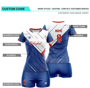 Custom Men's Women's Quick Dry Slim Beach Volleyball Jersey Low MOQ Sublimation Uniform Design Set - Product Image 2