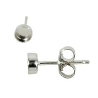 5 MM-10 MM solide 925 en argent Sterling bijoux à bricoler soi-même faisant des composants vierge lunette tasse boucles d'oreilles avec pince réglage forme contour