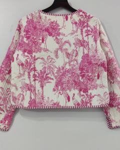 Quilted Handmade Cotton <b>Women</b> Jacket Wear Coats New Style Boho Jacket Front Open <b>Kimono</b> Stripe Piping Reversible Jacket - Product Image 6