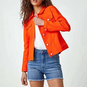 Veste en jean élégante pour femmes de haute qualité, vêtements décontractés, vente en gros OEM, veste en jean en coton de haute qualité pour femmes, veste en jean personnalisée - Product Image 1