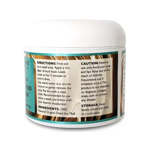 Etiqueta privada 20 oz Orgánica Limpieza profunda Mascarilla de barro para cara y cuerpo Fabricante de EE. UU. Tratamiento DE CUIDADO DE LA PIEL rico en minerales directo - Product Image 2