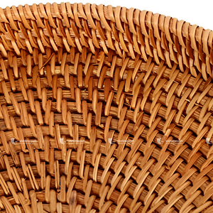 Customized Oil Rubbed Multi-Function Rattan Wicker Decorative Serving <b>Tray</b> Basket for Home Decor and Coffee <b>Table</b> - Product Image 3