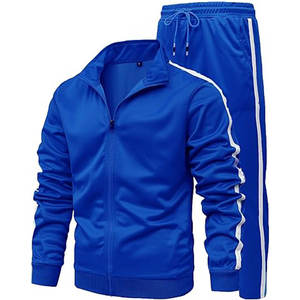 Survêtements coupe-vent personnalisés pour hommes, ensemble de 2 pièces avec fermeture éclair sur le devant, joggers de couleur contrastée pour l'école d'athlétisme, nouvel arrivage - Product Image 3
