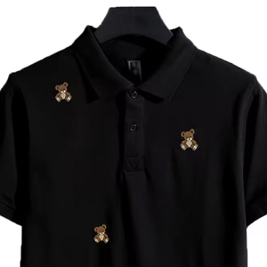 T-shirts polo de golf tricotés pour hommes, t-shirts polo de couleur unie, polos respirants personnalisés avec broderie dégradée, vente en gros - Product Image 6