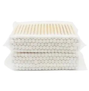100% 纯棉15厘米医用单涂抹器6英寸桦木无菌棉签棉尖低价