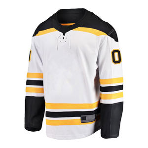 Logo de sublimation personnalisé Maillot de hockey sur glace doré Concevez votre propre maillot avec broderie Techniques d'impression Nom de l'équipe OEM - Product Image 2