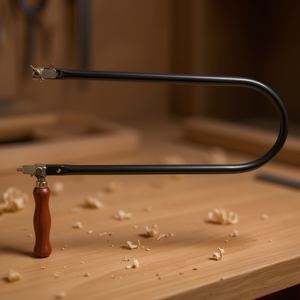 Marco de sierra de arco de tubo de acero de 13 mm con mango de madera, profundidad de garganta de 320 mm, para manualidades - Product Image 3