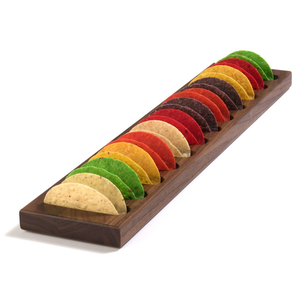 8 piezas rectangulares de madera para servir tacos con asa para fiesta doméstica pieza al por mayor con venta - Product Image 1