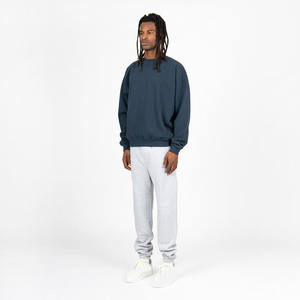 Custom Blank Oversized 100% Cotton Thick <b>Navy</b> <b>Blue</b> Sweatshirts Unisex Vintage Crop Boxy Drop Shoulder Quick Dry <b>Hoodies</b> - Product Image 2