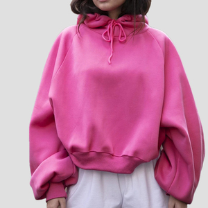 เสื้อฮู้ดแขนยาวโอเวอร์ไซส์สำหรับผู้หญิงเสื้อครอปแบบลำลองสำหรับผู้หญิงเสื้อครอปไซส์ฤดูใบไม้ร่วงและฤดูหนาว - Product Image 5