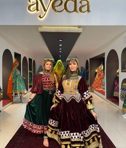 Soft Breathable Chiffon Afgani Kuchi Dresses for <b>Girls</b> Featuring Ethnic Long Sleeve Design Handmade Embroidery Modest Style - Product Image 4