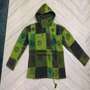 แจ็กเก็ตมีฮู้ดสำหรับฤดูหนาวจากอินเดียแจ็คเก็ตผ้าฝ้ายย้อมสีมีซิปเสื้อแจ็คเก็ตเนพาลีฤดูหนาว - Product Image 1