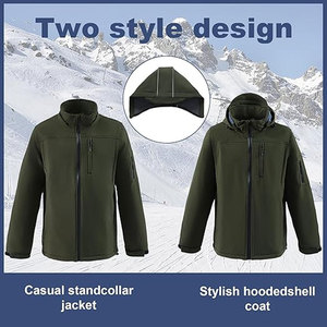 Repelente al agua a prueba de viento respetuoso con el medio ambiente cuello alto logotipo frontal Vintage personalizable chaqueta Softshell para invierno mantener el calor - Product Image 3