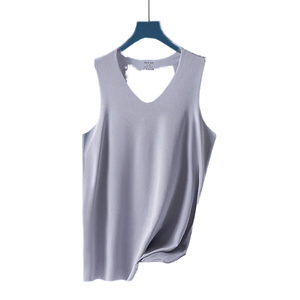 Camiseta sin Mangas para Hombre, Talla XL, de Alta Calidad, Transpirable, Informal, Deportiva, con Cuello en V, Diseño sin Mangas, Color Sólido, Tejido de Poliéster - Product Image 1