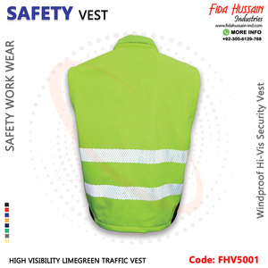 Chaleco de seguridad de alta calidad en Softshell 100% poliéster Limegreen GSM 300 con tiras reflectantes ropa de seguridad de tráfico para hombres - Product Image 4