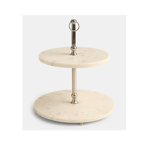 Marble <b>Cake</b> <b>Stand</b> Factory Supply Round <b>White</b> Marble Cupcake <b>Stand</b> Steel Handle for Hotel Home Use - Product Image 1