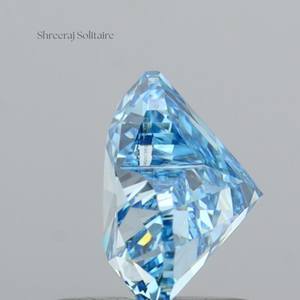 Diamant de laboratoire CVD en forme de cœur de 1,00 carat avec certificat IGI, couleur bleu vif fantaisie, clarté VVS2, élégant centre de table - Product Image 5