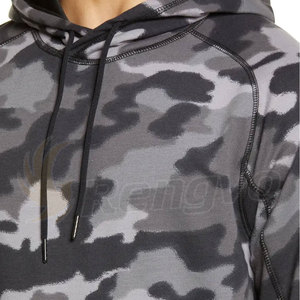 Grey Color Solid Winter <b>Men</b> Hoodie Cotton/Polyester Fleece Long Sleeve Oversize <b>Pullover</b> - Product Image 5