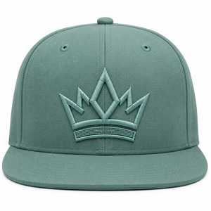 Gorra Deportiva Premium de 5 Paneles con Logotipo de Corona Bordado en 3D, Cierre a Presión, Visera Plana Ajustable - Product Image 1