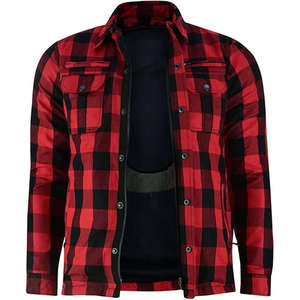 <b>Mens</b> Flannel <b>Shirt</b> <b>for</b> Kevlar Lining Solid Pattern 220 Cotton Zipper Closure Plus Size Motorcycle Riding Jacket Made Pakistan - Product Image 1