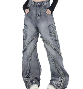 Jeans en denim de qualité supérieure Pantalons pour femmes Mode décontractée Jeans taille haute Pantalons en denim pour femmes Pantalons pour femmes Service OEM - Product Image 1