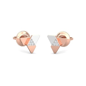 Boucles d'oreilles diamant losange futuriste en or de luxe Bijoux géométriques modernes Inde Moissanite Diamants naturels de laboratoire exclusifs - Product Image 1