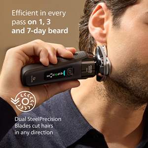 Afeitadora Eléctrica Húmeda/Seca con Diseño de Doble Cuchilla Giratoria, Resistente al Agua IPX7, Recortadora de Vello Nasal Inalámbrica para Uso Corporal - Product Image 1