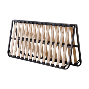 Modern <b>Oak</b> Foldable Bed <b>Frame</b> for Bedroom Apartment Hotel Use Reinforced Thickened Design - Product Image 2