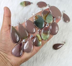 Colgante de jaspe Imperial Natural Chapado en plata de ley 925 sólida de alta calidad para mujer, fabricación de joyas de piedras preciosas al por mayor - Product Image 6