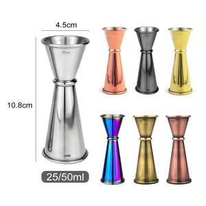 Jigger de Bar Premium de Acero Inoxidable 18/8 de 25/50ml con Líneas de Escala Grabadas Internamente, Taza Medidora Doble para Cocteles, Venta al por Mayor - Product Image 2