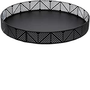 Bandeja redonda de Metal negra para servir café y té, mesa de comedor, para casa, oficina, fiesta, boda, gran oferta - Product Image 1