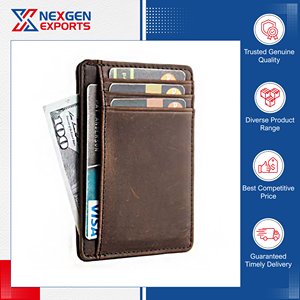 Proveedor y Exportador Líder en India que Vende Tarjeteros de Cuero Genuino de Calidad Confiable, Elegantes y sin Cierre - Product Image 2