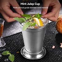 Atractivo moderno de acero inoxidable cobre menta Julep Cup Barware Drinkware Bar restaurante tazas cóctel Mojito Metal bebida vidrio