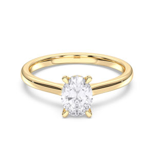 1.10 Ct E-F/VVS-VS Moissanite Ovale et Forme Ronde Diamant Prong Set Solitaire Bague de Fiançailles en Or Massif 10K,14K,18K Pour Elle - Product Image 1