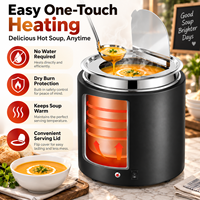 Chauffe-Plats Électrique Professionnel en Acier Inoxydable 11L pour Soupe et Aliments, Sans Eau, à Chaleur Sèche, Idéal pour Hôtels, Restaurants, Buffets et Traiteurs