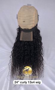Exportación al por mayor de calidad superior crudo indio templo virgen 24 ''Natural rizado 13x4 Hd encaje Frontal peluca solo donante pelo indio Vendo - Product Image 6