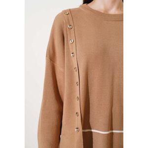 Conjunto de 2 piezas de punto con botones en los hombros Latte - Product Image 4