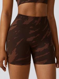 Taille haute sans couture et levage des hanches Short de yoga d'exercice de teinture par cravate - Product Image 6