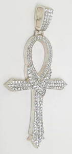 <b>Cross</b> <b>Pendant</b> Luxury <b>Silver</b> Diamond Round Cut Diamond Hip Hop <b>Cross</b> <b>Pendant</b> From PRAMUKH IMPORT AND EXPORT - Product Image 2