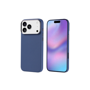 Coque de protection élégante INS SAFANekst en fibre de carbone bleu marine de luxe pour iPhone 17 Pro Max compatible MagSafe - Product Image 1