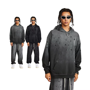 Sudadera con Capucha Extra Grande de Estilo Urbano, Personalizada, Desteñida al Sol, 100% Algodón French Terry, Gruesa, de Lujo, Lavada al Ácido, con Hombros Caídos - Product Image 3