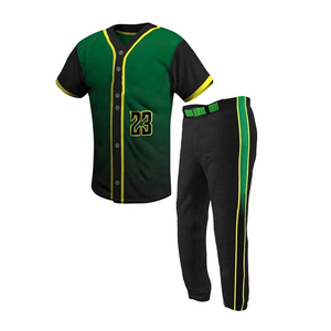 Ensemble de vêtements de sport de baseball personnalisés de haute qualité avec logo, respirant, impression par transfert thermique, séchage rapide, antibactérien, anti-UV, grande taille - Product Image 1
