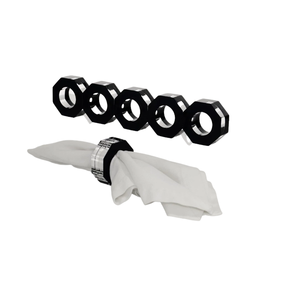 Rondelles de serviette au design élégant Rond de serviette en acrylique Anneaux de serviette en bois faits à la main pour la décoration de table de mariage en Inde - Product Image 4