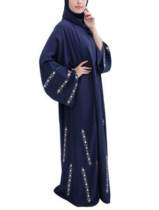 Caftan Abaya pour femmes élégant et islamique, léger, respirant, en polyester, longueur cheville, manches longues, traditionnel, vêtement extérieur - Product Image 5
