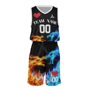 Conjuntos de uniformes de baloncesto por sublimación ligera, uniforme de baloncesto personalizable de manga corta transpirable de talla grande para hombres - Product Image 1