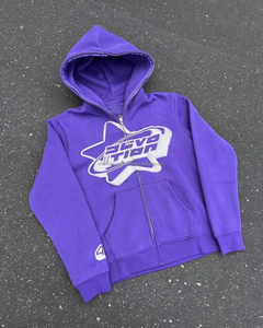 2023 logotipo personalizado 3D puff impresión Sudadera con capucha hombres de alta calidad casual de gran tamaño cremallera completa Sudadera con capucha hombres - Product Image 2