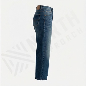 <b>Women's</b> High Waist Wide Leg <b>Jeans</b> Winter Casual Breathable Denim Pants Flat Front Style Customized Color Fashion Collection - Product Image 3
