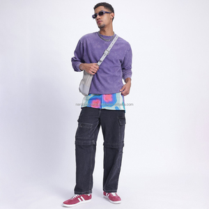 Nardon Apparel Loose Fit Heavyweight Black Fleece Sweater Sudaderas para hombre Tallas grandes - Product Image 4