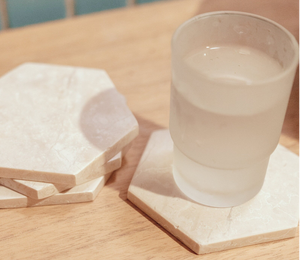 Posavasos de mármol de la mejor calidad Posavasos de mármol Formas personalizadas 100% Posavasos de mármol de calidad de exportación Mesa elegante decorativa - Product Image 1